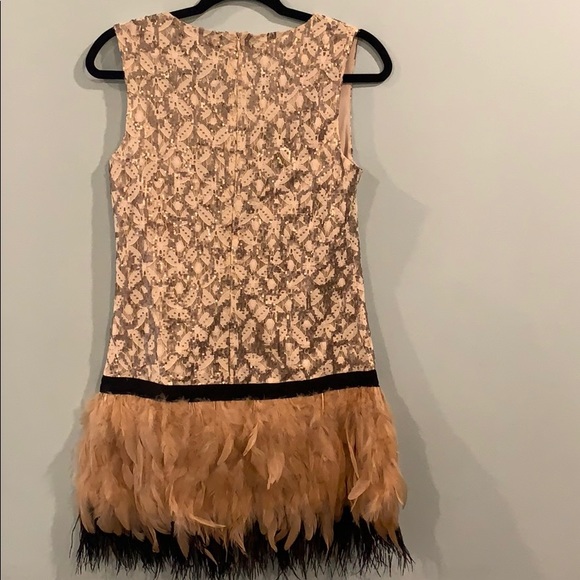 C. Luce Sequin Feathered Dress - Picture 3 of 6